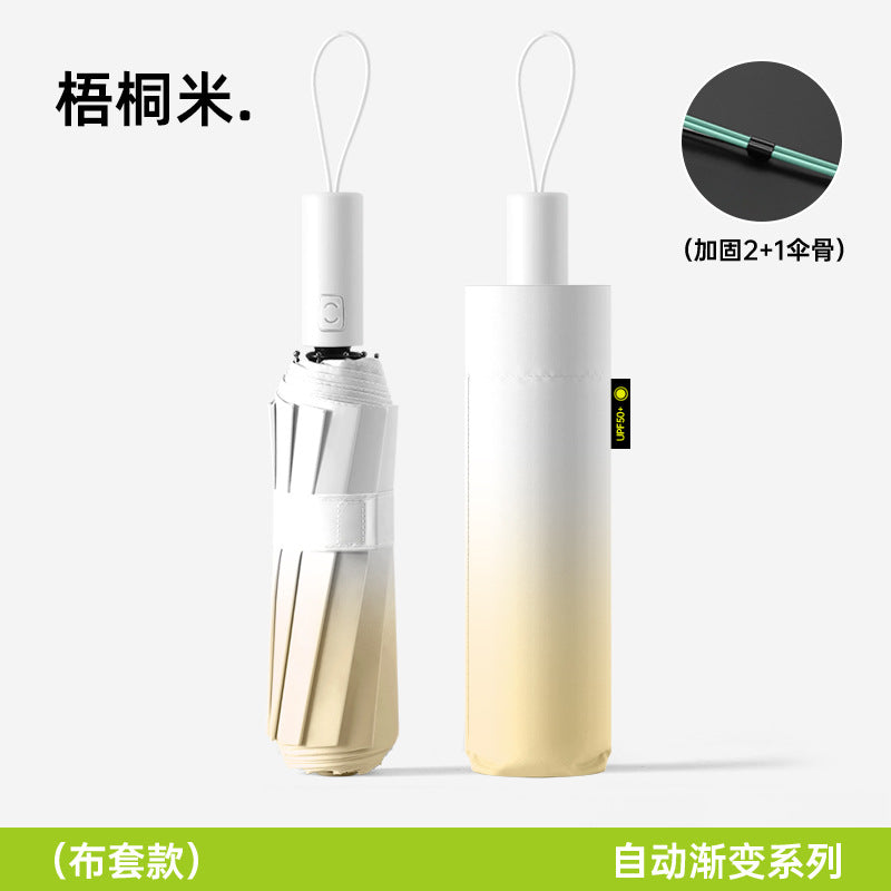 Large Automatic Umbrella, Storm Resistant, Reinforced, Dual-use for Sun and Rain, Foldable, UV Protection, Vinyl Coated, Advertising Umbrella, In Stock