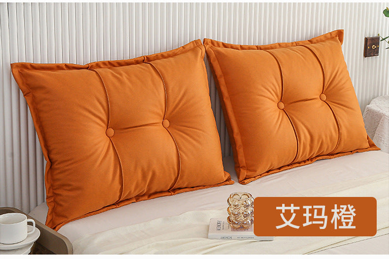 Special Offer Solid Color Technology Fabric Bed Bedside Cervical Support Pillow Foreign Trade Pillow with Insert Bedding Wholesale