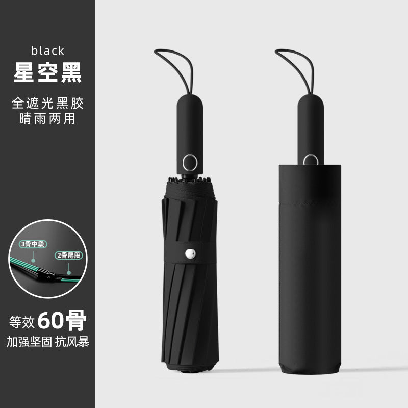 Large Automatic Umbrella, Storm Resistant, Reinforced, Dual-use for Sun and Rain, Foldable, UV Protection, Vinyl Coated, Advertising Umbrella, In Stock
