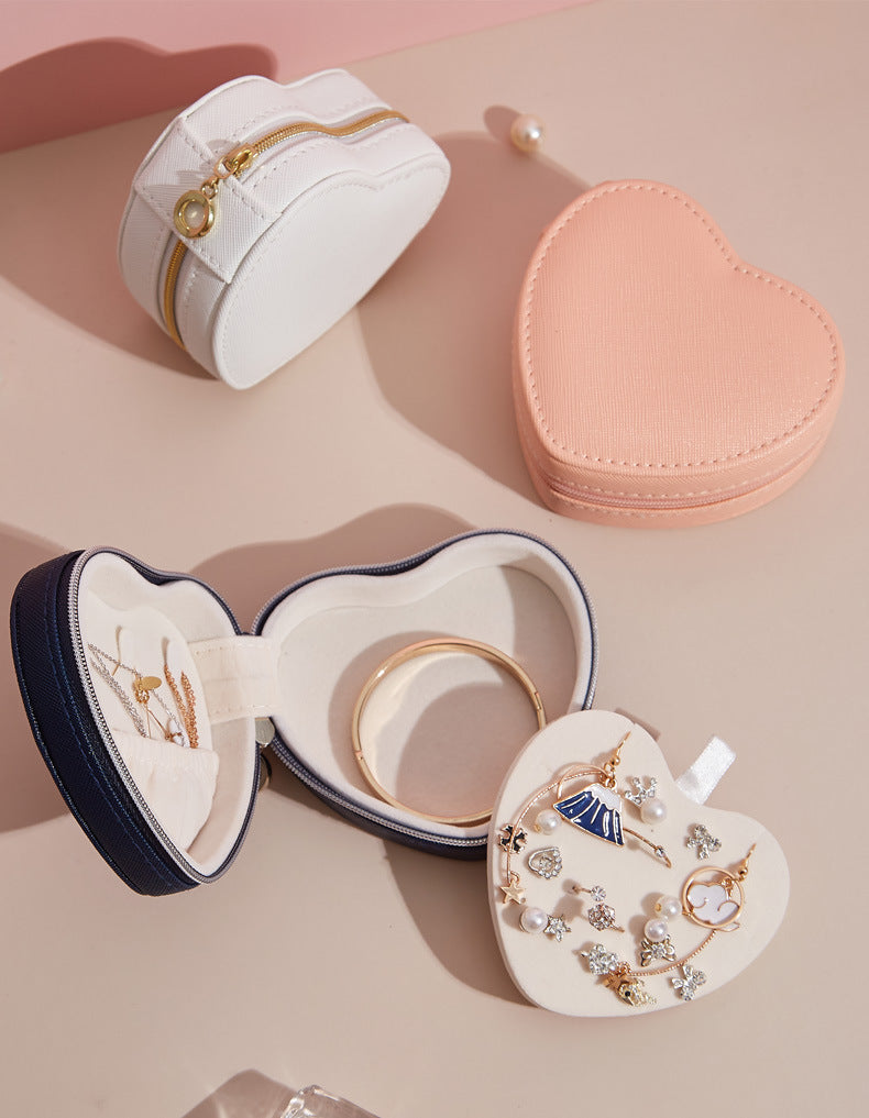PU Portable Jewelry Storage Box Necklace Ring Earrings Ear Studs Storage Hand Jewelry Gift Jewelry Box Small