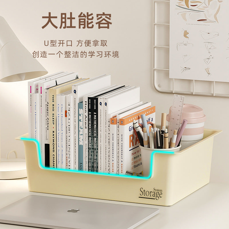 Under-Desk Book Storage Box with Wheels, Movable Book Case for Storing Books, Student Dormitory Essential Box