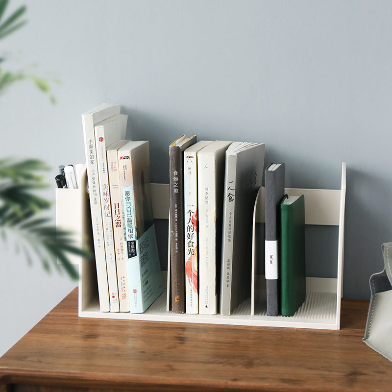 Japanese Style Simple Desktop Book Storage Rack Dormitory Triple with Pen Holder Organizer Bookshelf Office File Storage Box