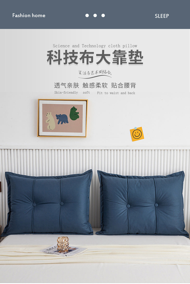 Special Offer Solid Color Technology Fabric Bed Bedside Cervical Support Pillow Foreign Trade Pillow with Insert Bedding Wholesale