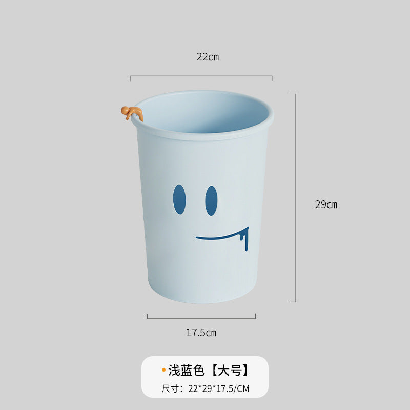 Cream Style Trash Can for Home Kitchen Bathroom Living Room Bedroom Creative Simple Large Size with Press Ring Paper Basket