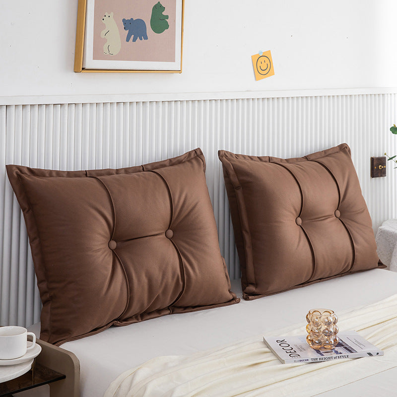 Special Offer Solid Color Technology Fabric Bed Bedside Cervical Support Pillow Foreign Trade Pillow with Insert Bedding Wholesale