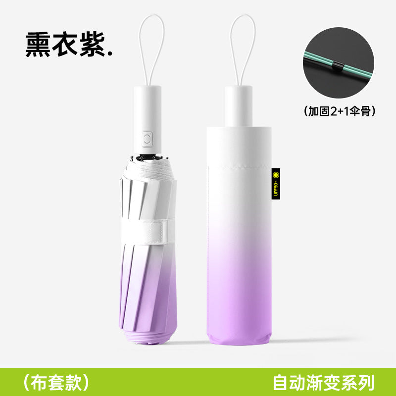 Large Automatic Umbrella, Storm Resistant, Reinforced, Dual-use for Sun and Rain, Foldable, UV Protection, Vinyl Coated, Advertising Umbrella, In Stock