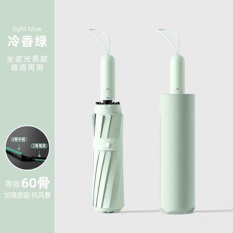 Large Automatic Umbrella, Storm Resistant, Reinforced, Dual-use for Sun and Rain, Foldable, UV Protection, Vinyl Coated, Advertising Umbrella, In Stock