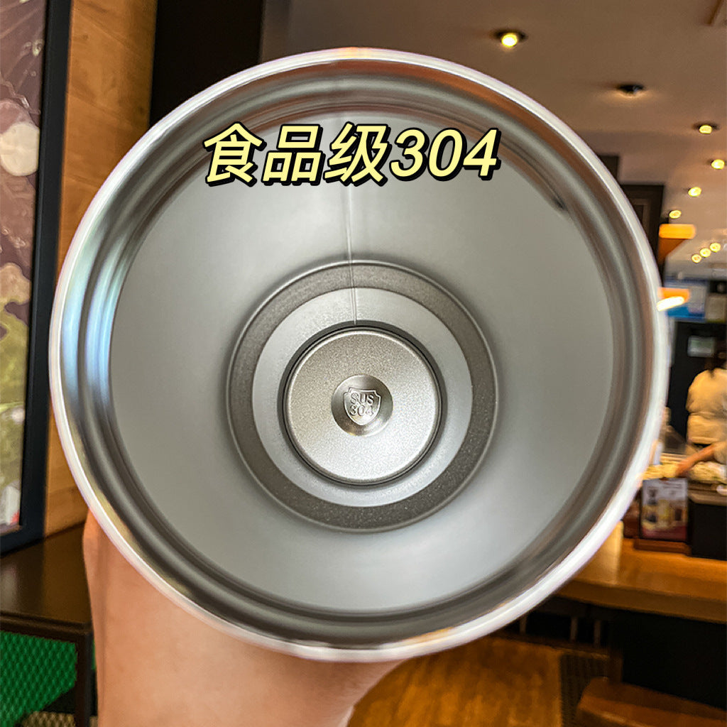 Large Capacity 304 Stainless Steel Insulated Cup with Straw, Portable Ice Cup for Outdoor and Car Use