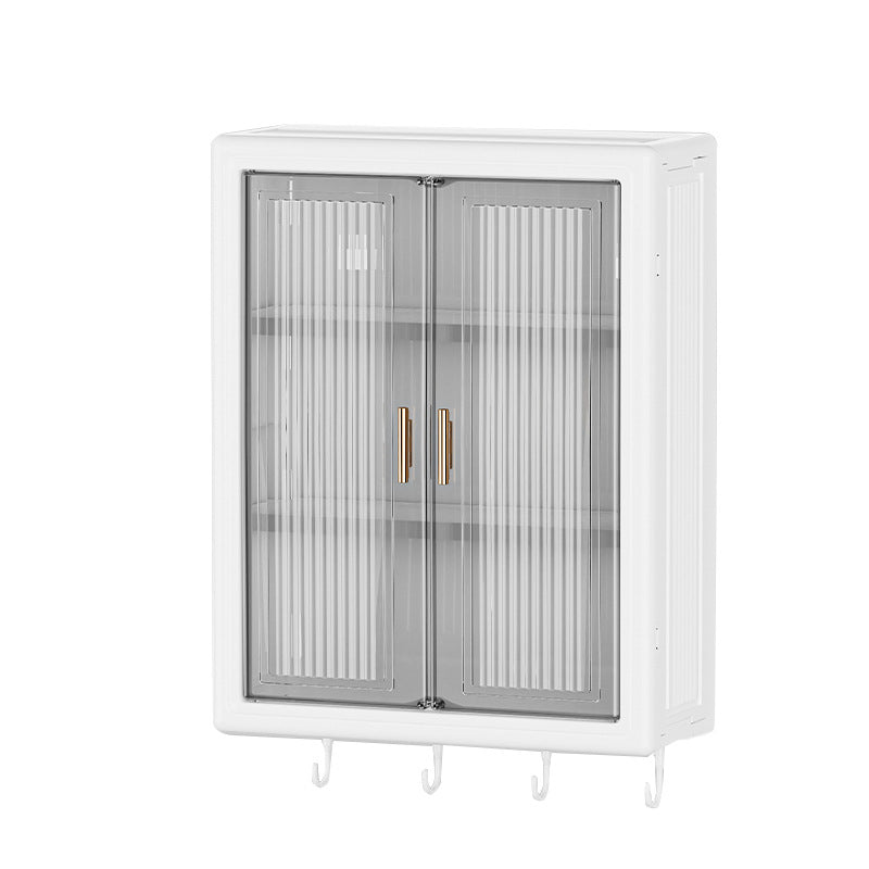 No-Drill Wall-Mounted Storage Cabinet Dustproof Waterproof Bathroom Toiletries Organizer Cosmetics Storage Box