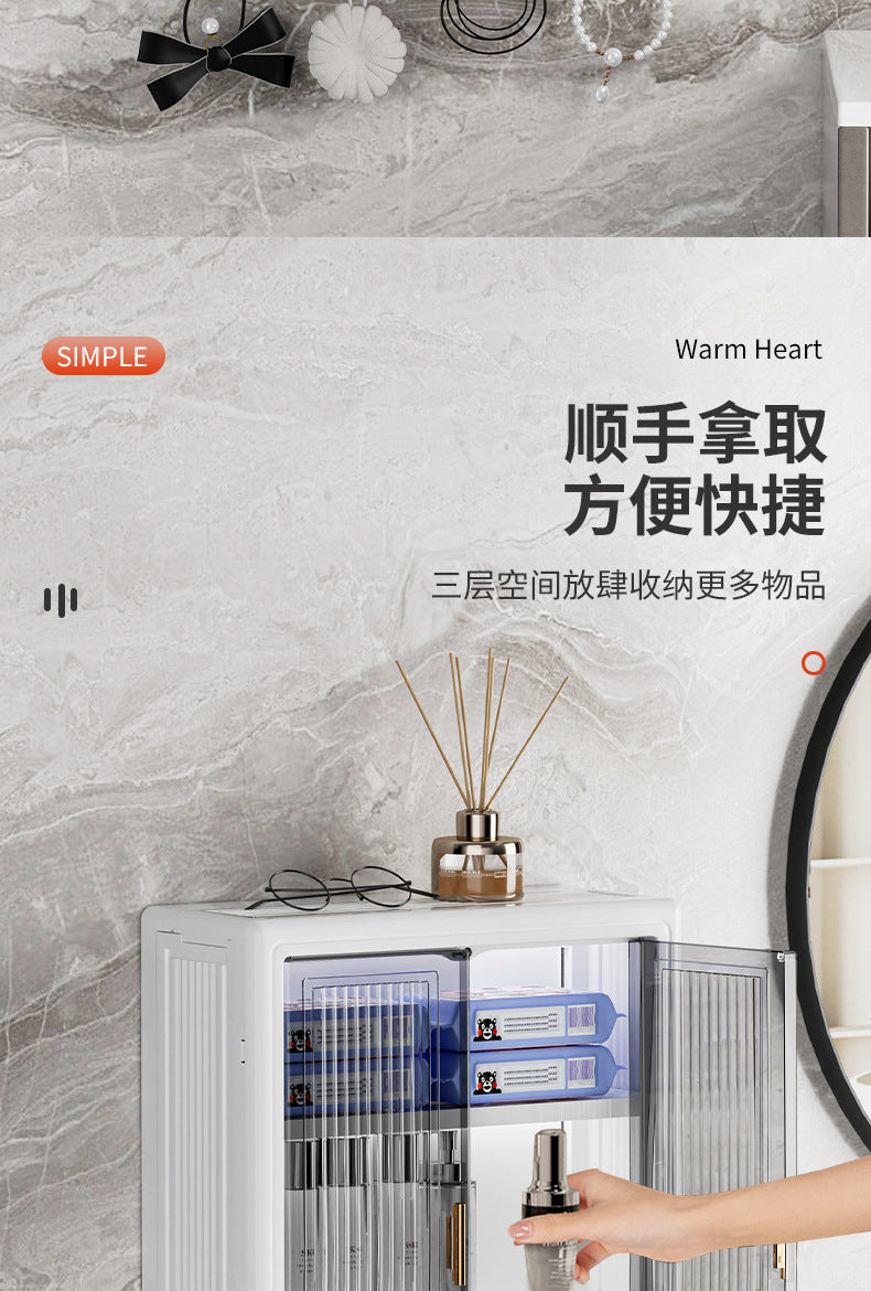 No-Drill Wall-Mounted Storage Cabinet Dustproof Waterproof Bathroom Toiletries Organizer Cosmetics Storage Box
