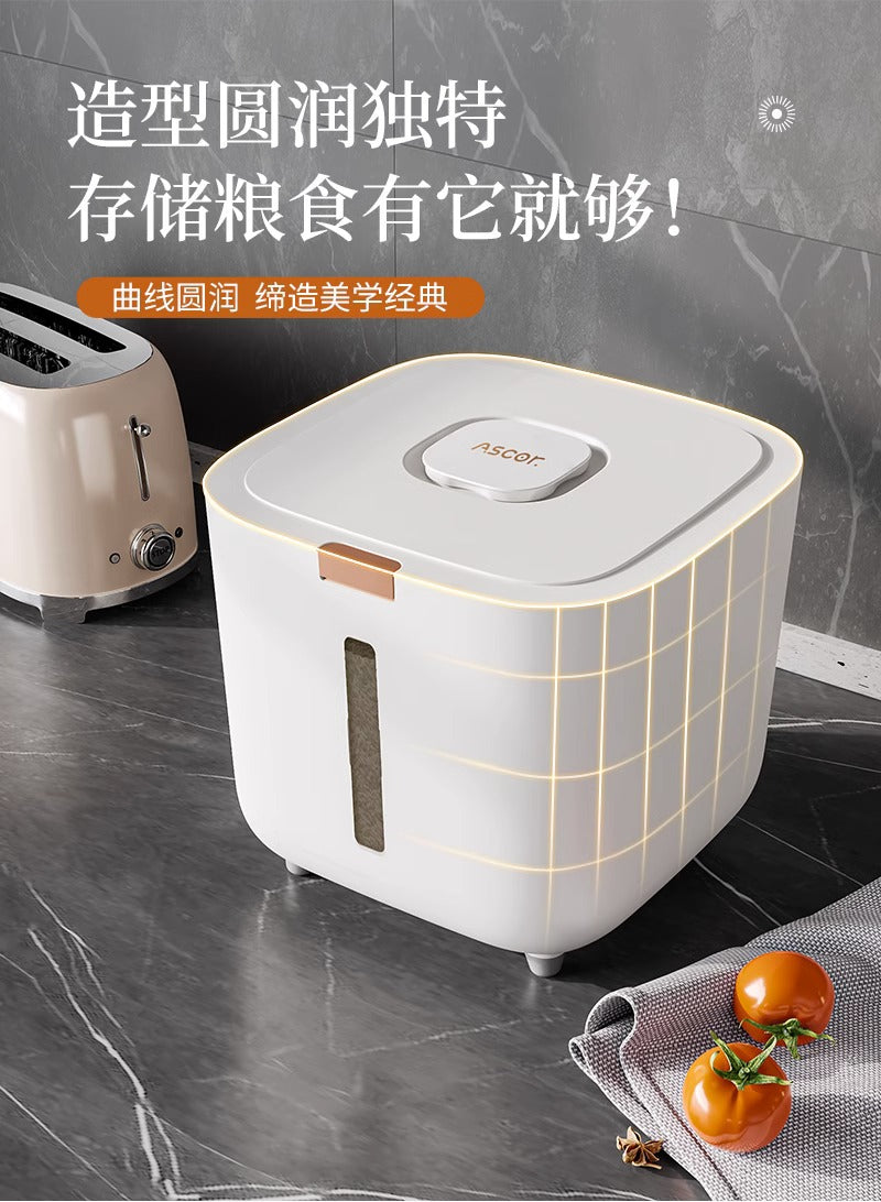 Rice Bucket Household Insect-Proof Moisture-Proof Sealed Food Grade Rice Container Rice Bin Flour High-End Storage Tank Rice Storage Box