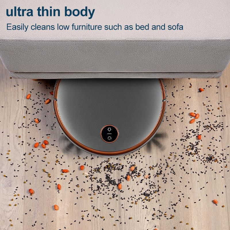 Smart 3-in-1 Robot Vacuum & Mop with Auto-Recharge - Powerful Suction, Low-Noise, Remote Control & Scheduled Cleaning (Touch Controls)