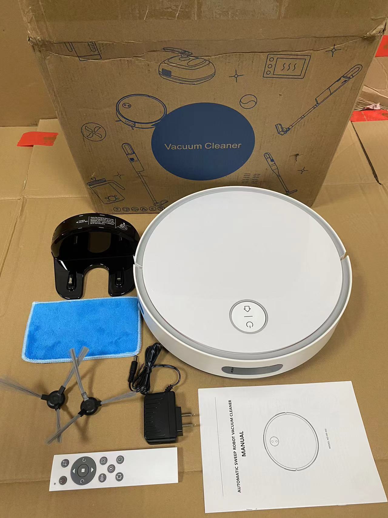 Smart 3-in-1 Robot Vacuum & Mop with Auto-Recharge - Powerful Suction, Low-Noise, Remote Control & Scheduled Cleaning (Touch Controls)