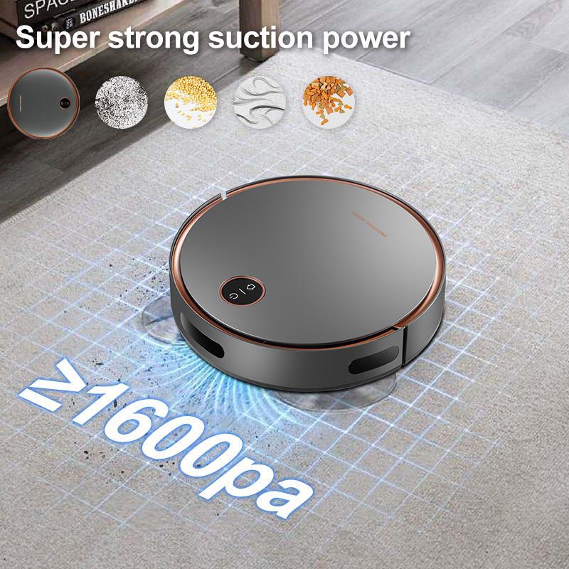 Smart 3-in-1 Robot Vacuum & Mop with Auto-Recharge - Powerful Suction, Low-Noise, Remote Control & Scheduled Cleaning (Touch Controls)