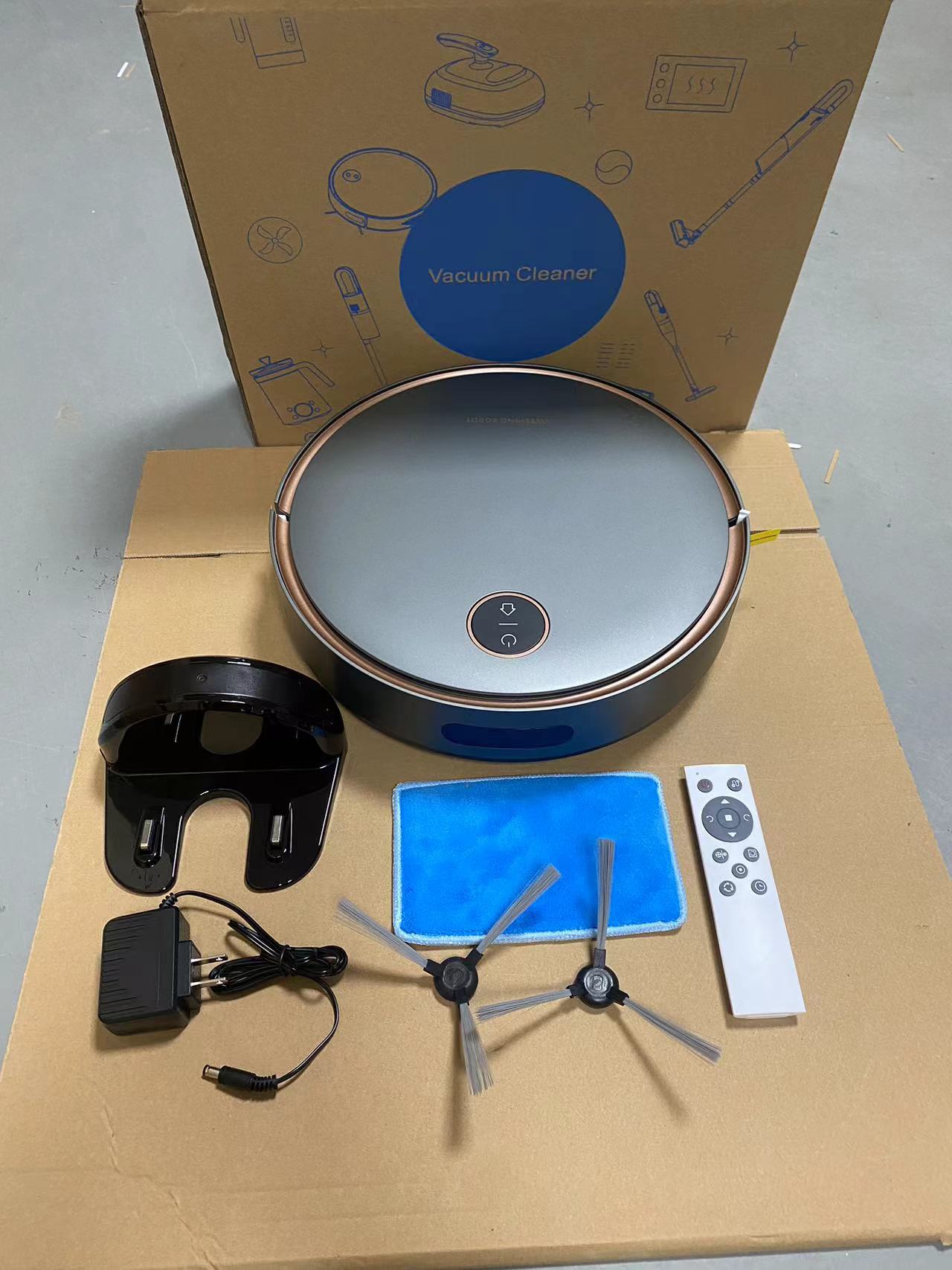 Smart 3-in-1 Robot Vacuum & Mop with Auto-Recharge - Powerful Suction, Low-Noise, Remote Control & Scheduled Cleaning (Touch Controls)