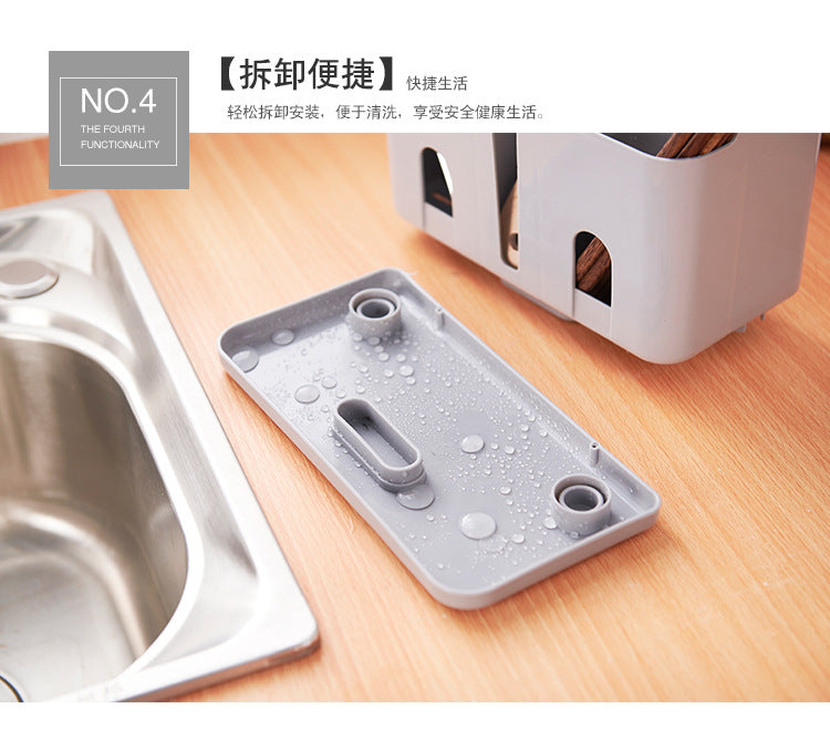 Nordic Style Multi-Functional Floor Knife Holder Kitchen Supplies Chopsticks Box Meal Spoon Tableware Storage Plastic Storage Rack