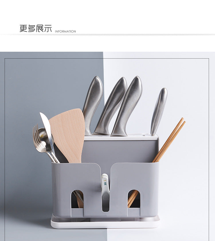 Nordic Style Multi-Functional Floor Knife Holder Kitchen Supplies Chopsticks Box Meal Spoon Tableware Storage Plastic Storage Rack