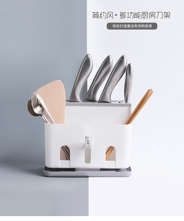 Nordic Style Multi-Functional Floor Knife Holder Kitchen Supplies Chopsticks Box Meal Spoon Tableware Storage Plastic Storage Rack