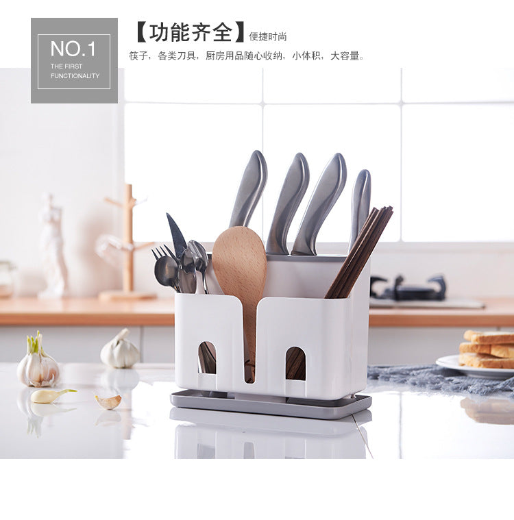 Nordic Style Multi-Functional Floor Knife Holder Kitchen Supplies Chopsticks Box Meal Spoon Tableware Storage Plastic Storage Rack