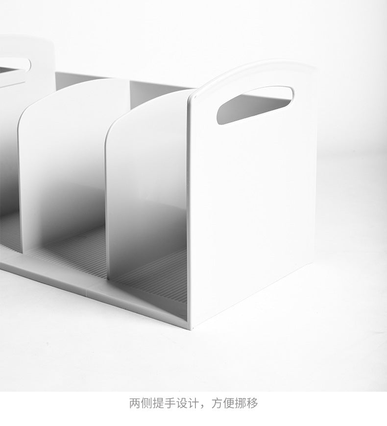 Japanese Style Simple Desktop Book Storage Rack Dormitory Triple with Pen Holder Organizer Bookshelf Office File Storage Box