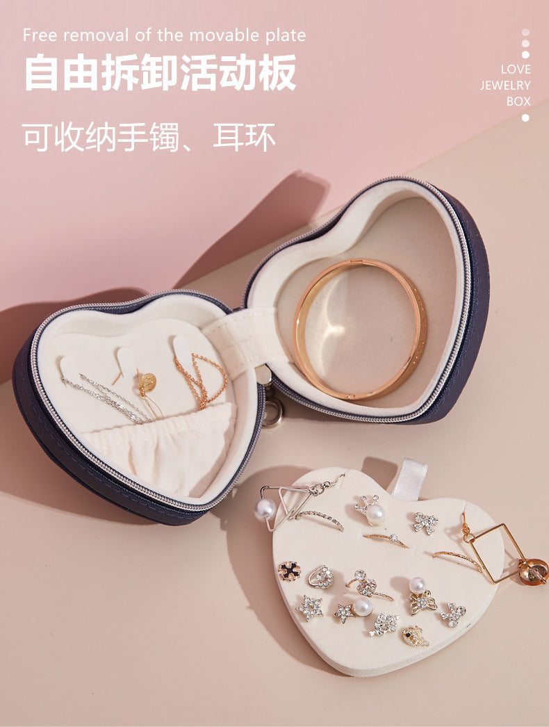 PU Portable Jewelry Storage Box Necklace Ring Earrings Ear Studs Storage Hand Jewelry Gift Jewelry Box Small