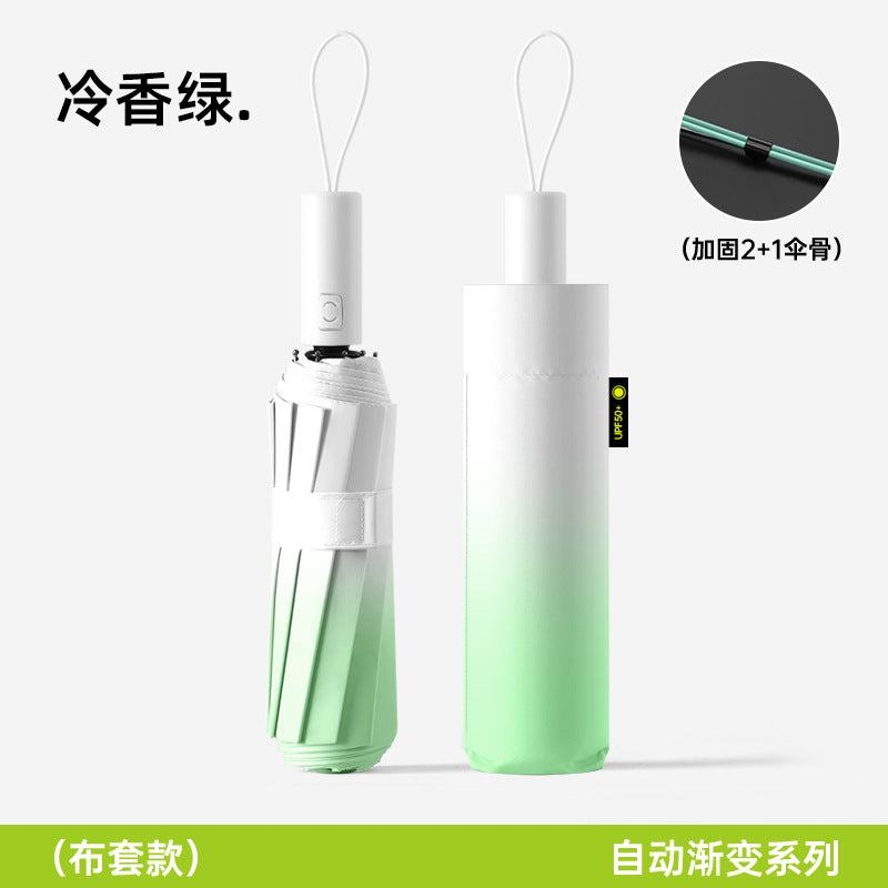 Large Automatic Umbrella, Storm Resistant, Reinforced, Dual-use for Sun and Rain, Foldable, UV Protection, Vinyl Coated, Advertising Umbrella, In Stock