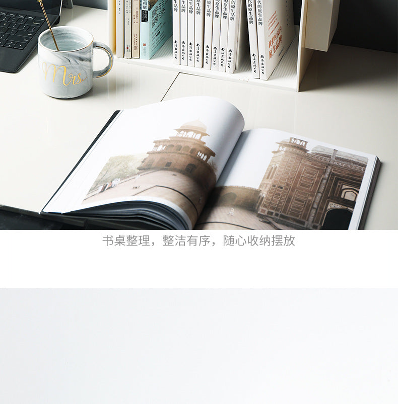Japanese Style Simple Desktop Book Storage Rack Dormitory Triple with Pen Holder Organizer Bookshelf Office File Storage Box