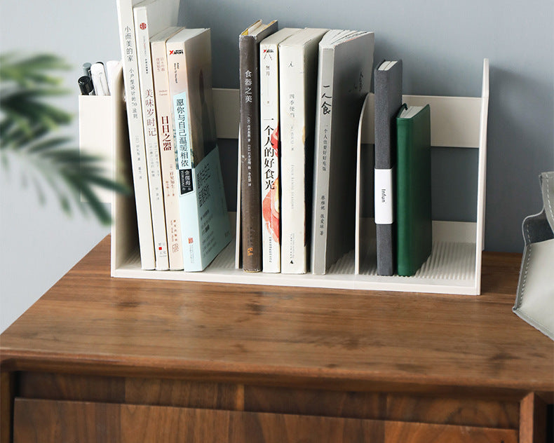 Japanese Style Simple Desktop Book Storage Rack Dormitory Triple with Pen Holder Organizer Bookshelf Office File Storage Box