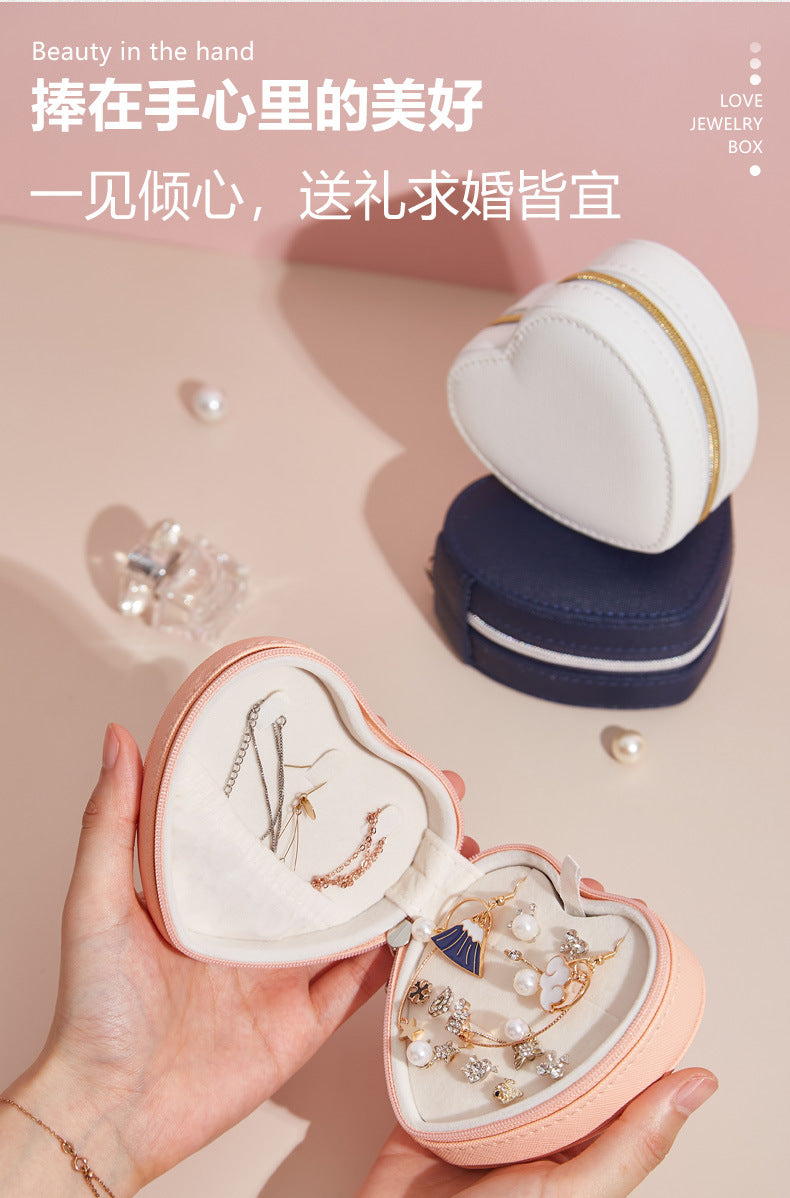 PU Portable Jewelry Storage Box Necklace Ring Earrings Ear Studs Storage Hand Jewelry Gift Jewelry Box Small