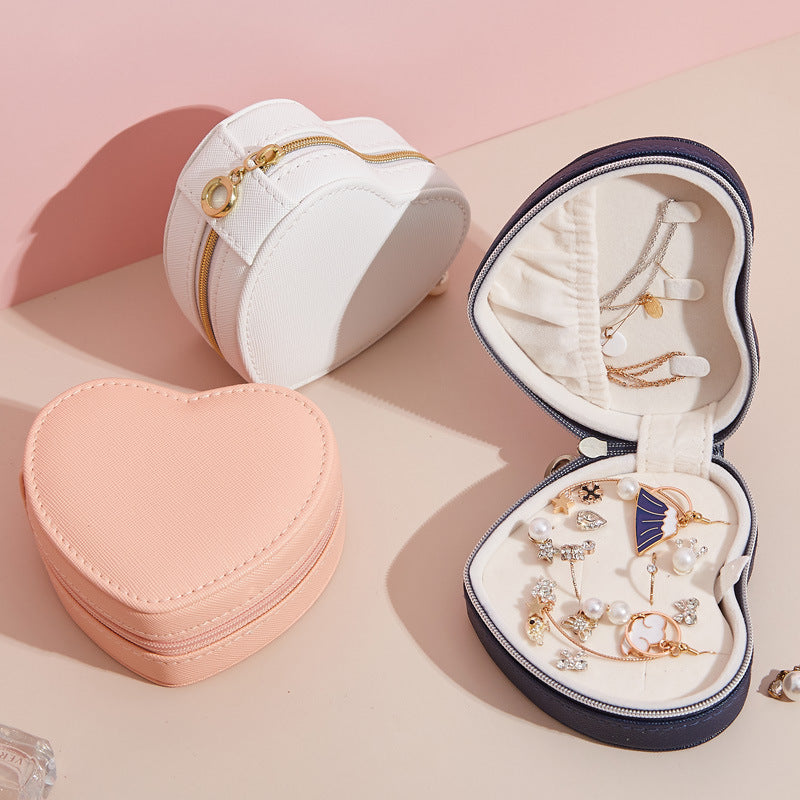 PU Portable Jewelry Storage Box Necklace Ring Earrings Ear Studs Storage Hand Jewelry Gift Jewelry Box Small