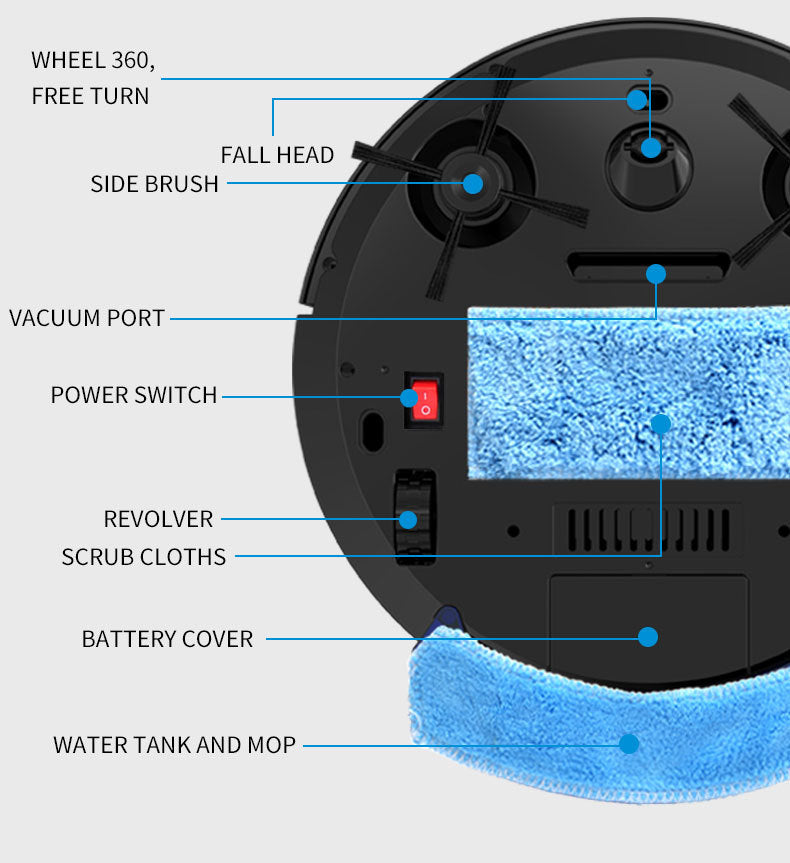 Budget Robot Cleaner - 2800Pa Wireless Vacuum Mop, 90min Runtime, APP Control with Water Tank | Free Shipping & Local Warranty,Pembersih Lantai Auto.