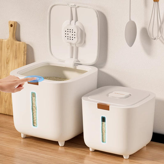 Rice Bucket Household Insect-Proof Moisture-Proof Sealed Food Grade Rice Container Rice Bin Flour High-End Storage Tank Rice Storage Box