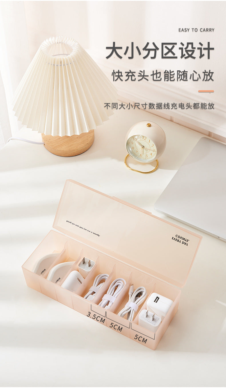 Data Cable Organizer Box Power Charging Cable Mobile Phone Charger Plug Organizer Desktop Cable Management Box Winder