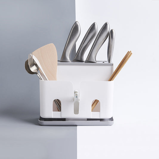 Nordic Style Multi-Functional Floor Knife Holder Kitchen Supplies Chopsticks Box Meal Spoon Tableware Storage Plastic Storage Rack