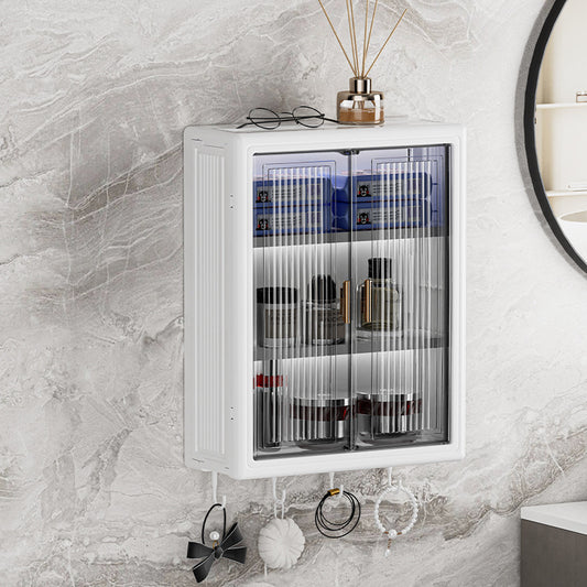 No-Drill Wall-Mounted Storage Cabinet Dustproof Waterproof Bathroom Toiletries Organizer Cosmetics Storage Box