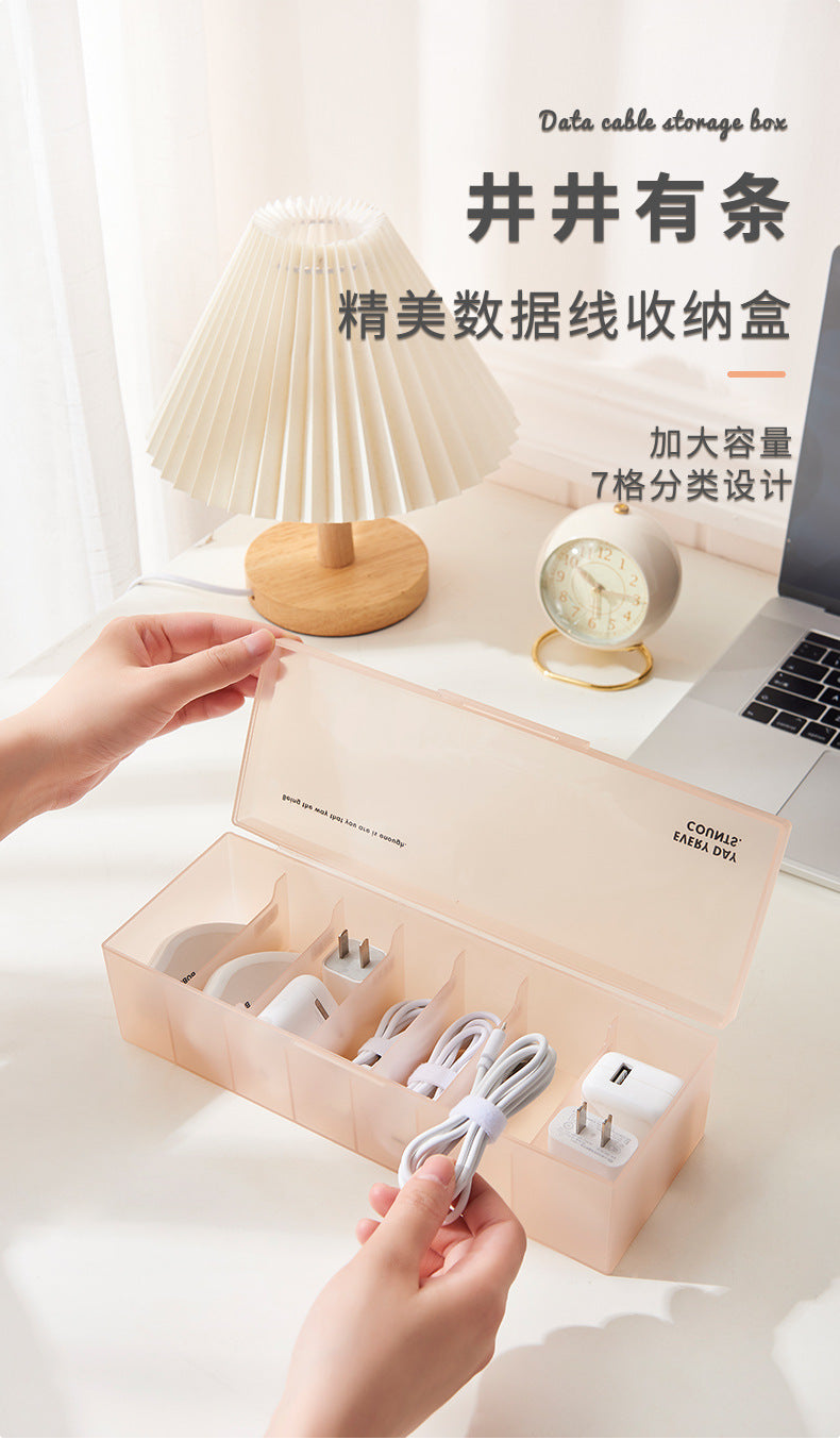 Data Cable Organizer Box Power Charging Cable Mobile Phone Charger Plug Organizer Desktop Cable Management Box Winder