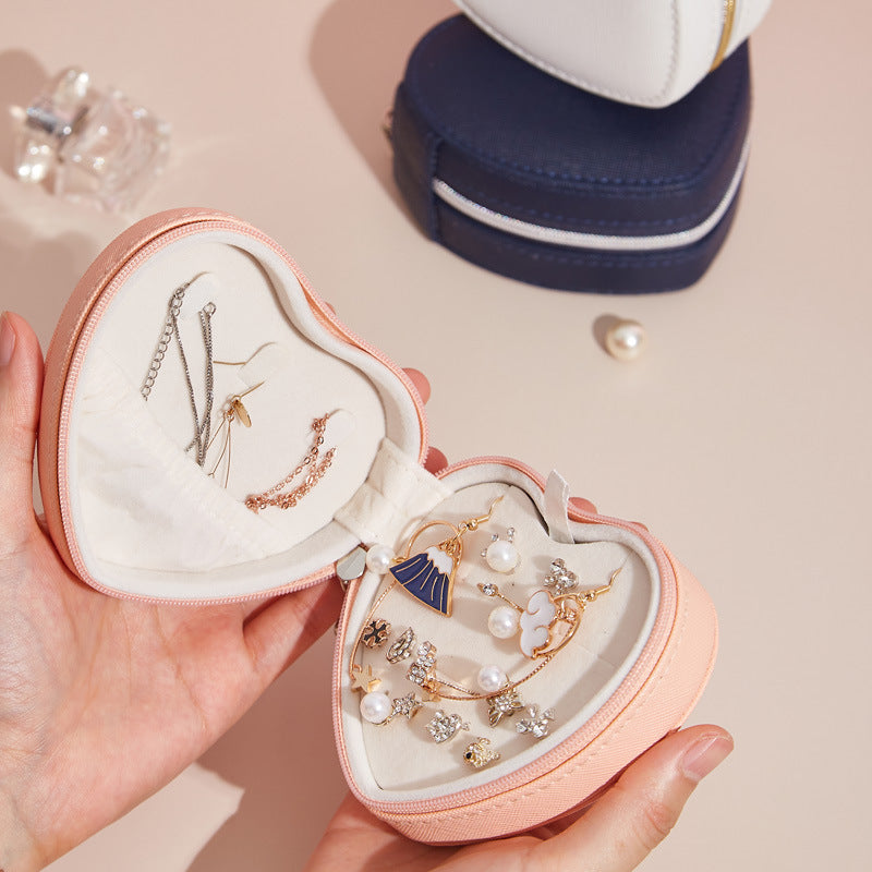 PU Portable Jewelry Storage Box Necklace Ring Earrings Ear Studs Storage Hand Jewelry Gift Jewelry Box Small