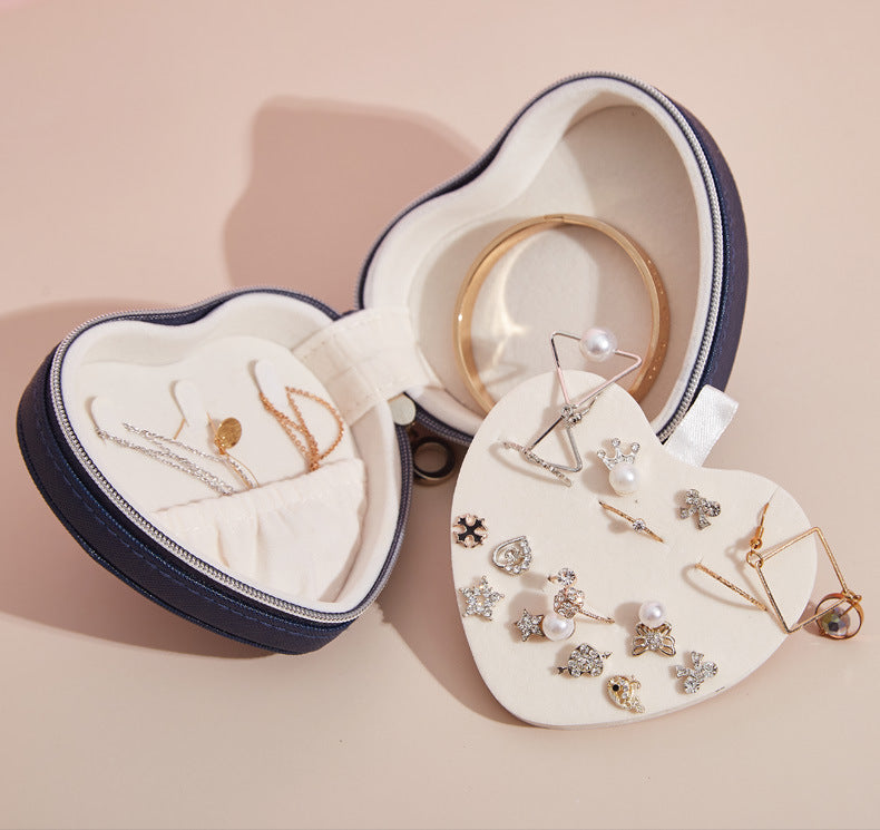 PU Portable Jewelry Storage Box Necklace Ring Earrings Ear Studs Storage Hand Jewelry Gift Jewelry Box Small