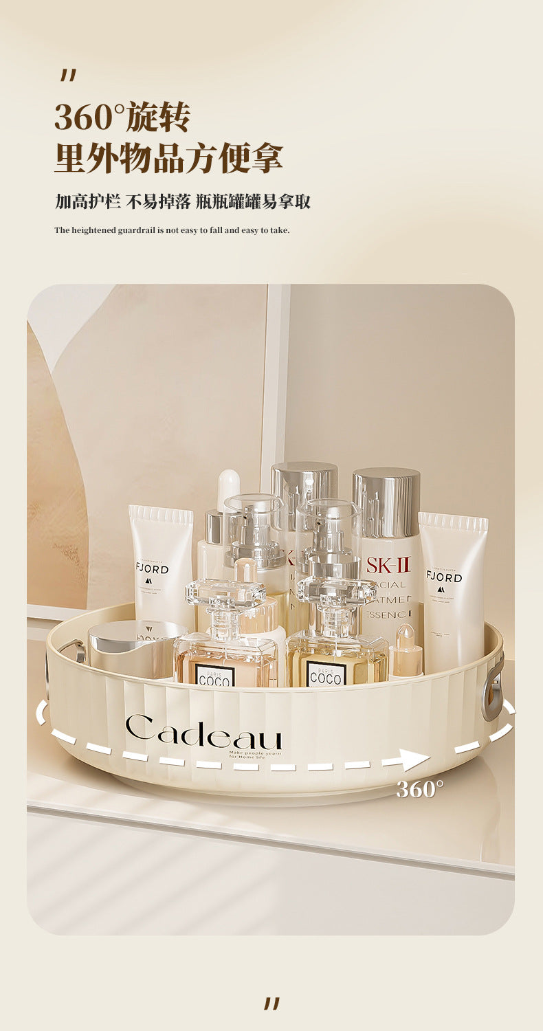 Kitchen Spice Rack Rotatable Large Capacity Seasoning Bottle Storage Rack Multi-Functional Desktop Fruit Tray