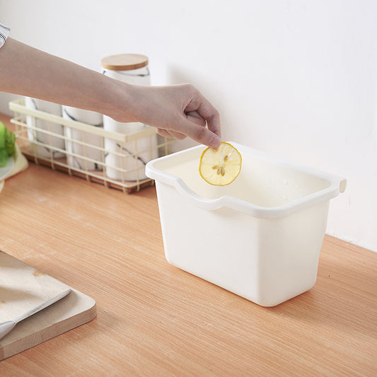 Kitchen Mini Garbage Wall-Mounted Storage Box Cabinet Door Hanging Square Plastic Desktop Trash Bin Small Size Household