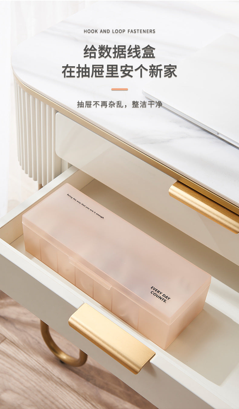Data Cable Organizer Box Power Charging Cable Mobile Phone Charger Plug Organizer Desktop Cable Management Box Winder