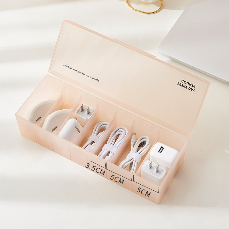 Data Cable Organizer Box Power Charging Cable Mobile Phone Charger Plug Organizer Desktop Cable Management Box Winder