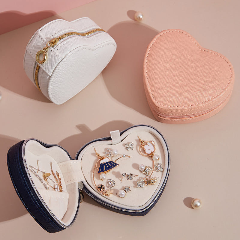 PU Portable Jewelry Storage Box Necklace Ring Earrings Ear Studs Storage Hand Jewelry Gift Jewelry Box Small