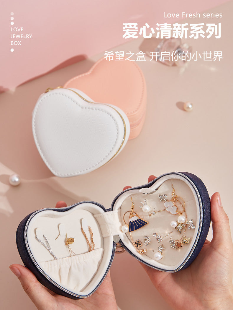 PU Portable Jewelry Storage Box Necklace Ring Earrings Ear Studs Storage Hand Jewelry Gift Jewelry Box Small