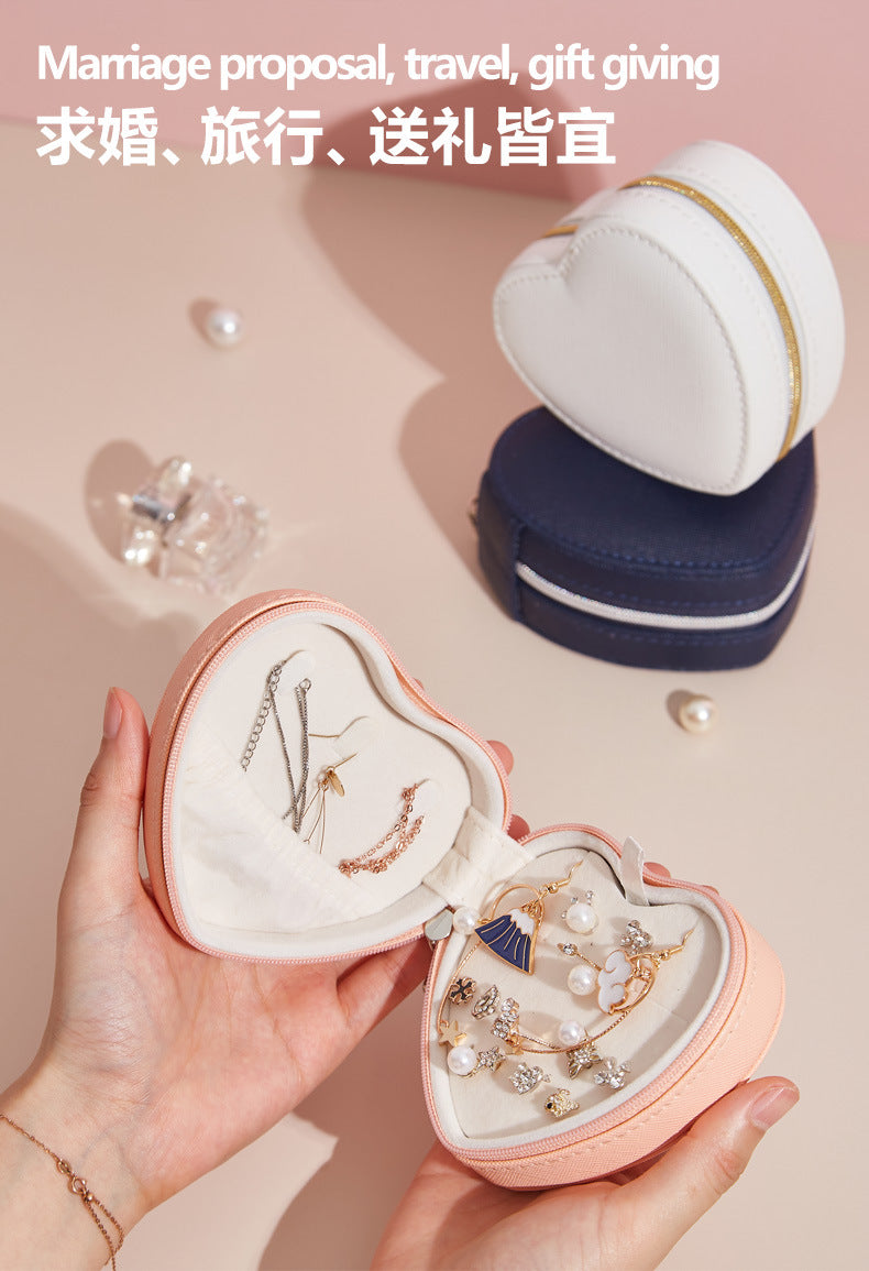 PU Portable Jewelry Storage Box Necklace Ring Earrings Ear Studs Storage Hand Jewelry Gift Jewelry Box Small