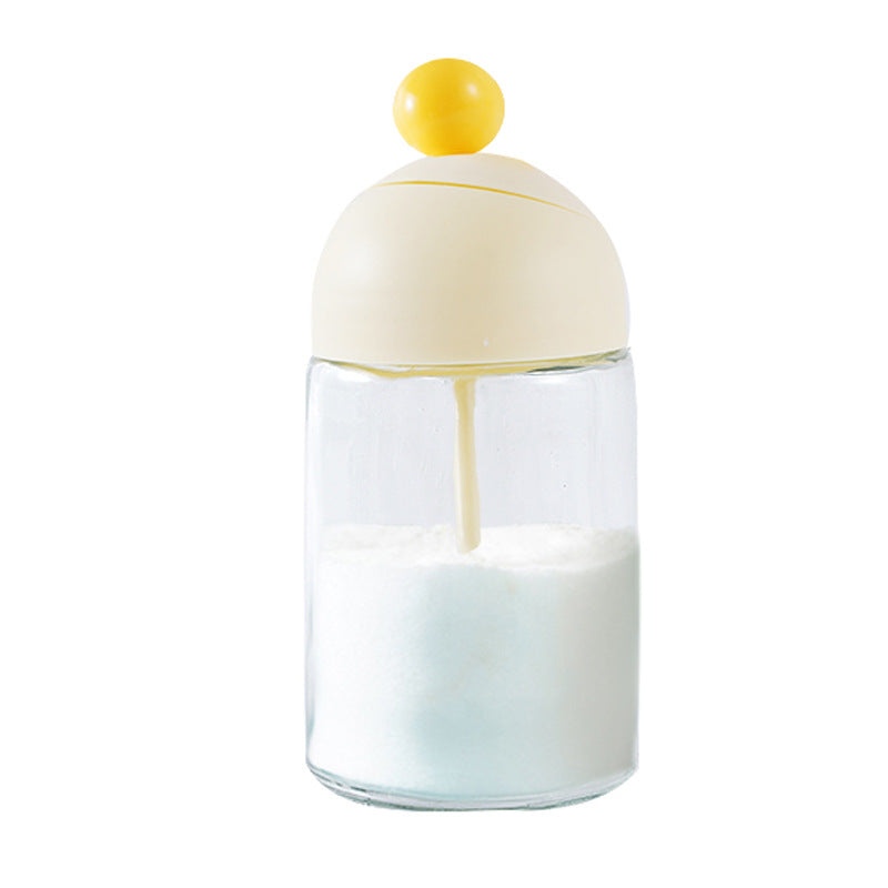 Sealed Moisture-Proof Seasoning Jar Glass Seasoning Bottle Kitchen Seasoning Bottle Spoon and Lid Integrated Home Salt Shaker Aginomoto Bottle in Stock