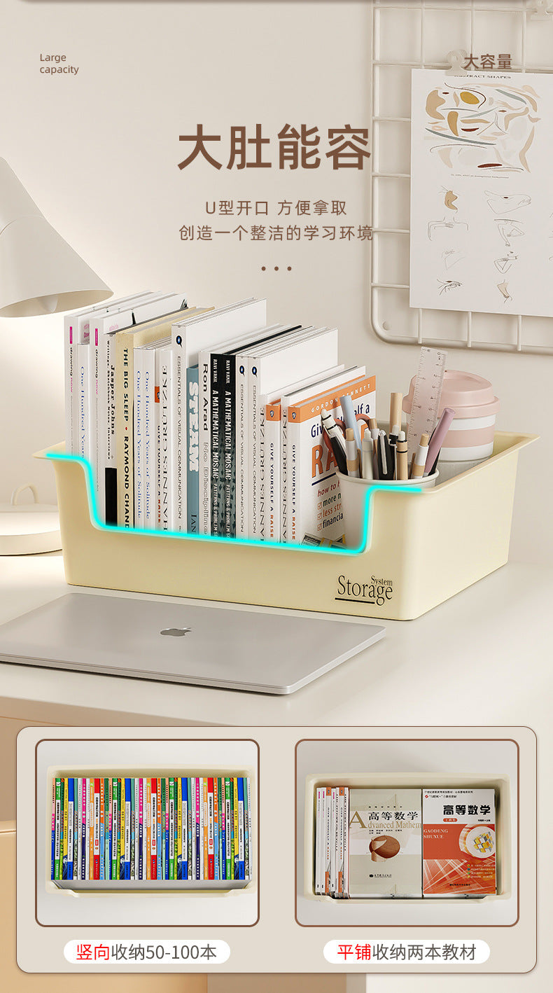 Under-Desk Book Storage Box with Wheels, Movable Book Case for Storing Books, Student Dormitory Essential Box
