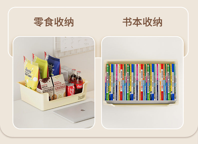Under-Desk Book Storage Box with Wheels, Movable Book Case for Storing Books, Student Dormitory Essential Box
